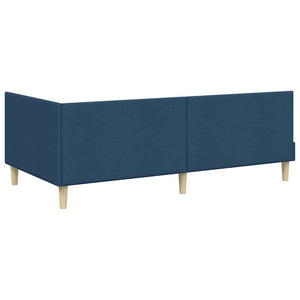 vidaXL Corner Bed Frame Blue 90 cm x 200 cm Fabric and Plywood