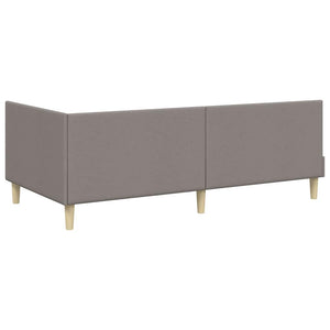 vidaXL Corner Bed Frame Taupe 100 cm x 200 cm Fabric and Plywood