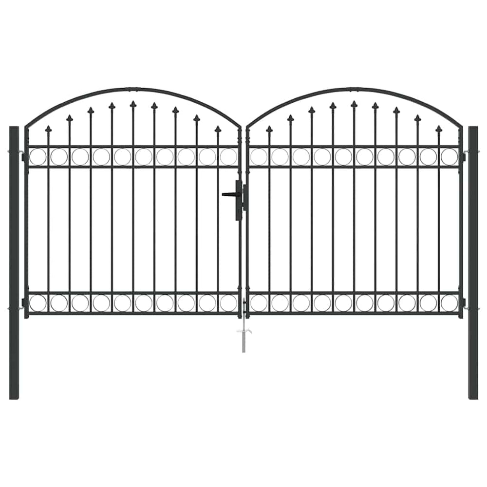 vidaXL Fence Gate ASSEN 301 x 200 cm Steel Grey Lockable