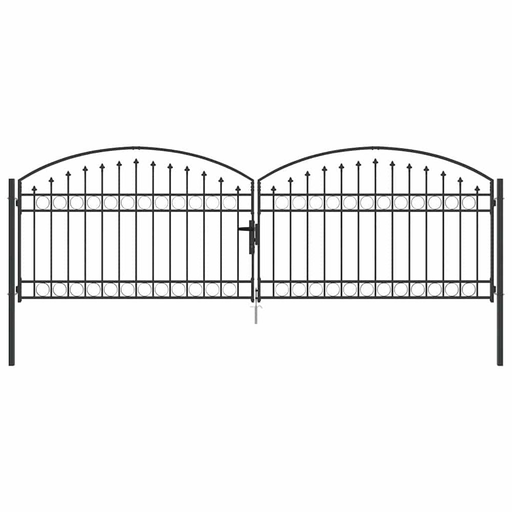 vidaXL Gate ASSEN 401 x 175.5 cm Steel Grey Lockable