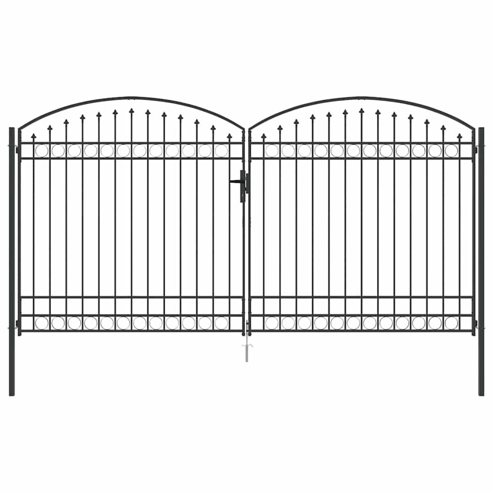 vidaXL Gate ASSEN 401 x 250 cm Steel Grey Lockable