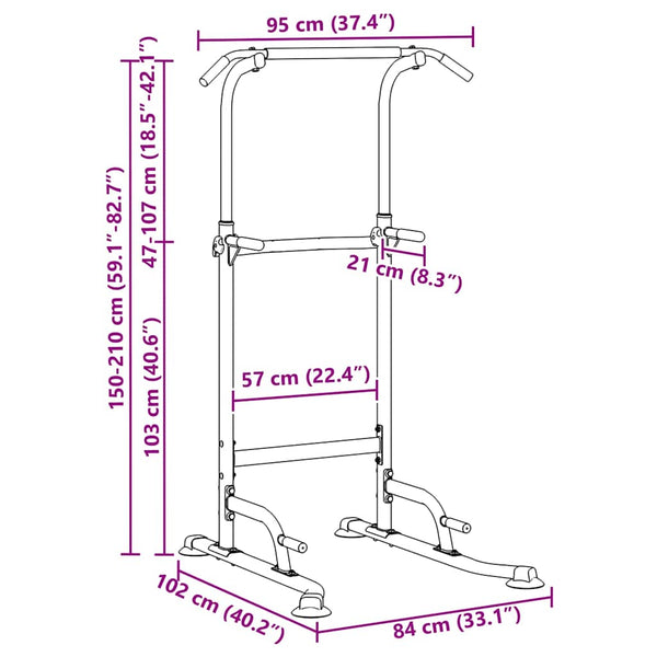 Power Tower Dip Station – Schwarz