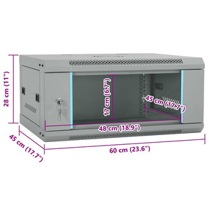 Netzwerkschrank Stahl Grau 60x45x28cm