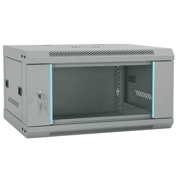 Netzwerkschrank mit Speicher Grau 60x45x35 cm