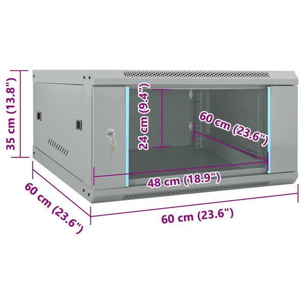 Netzwerkschrank Grau 60x60x35 cm