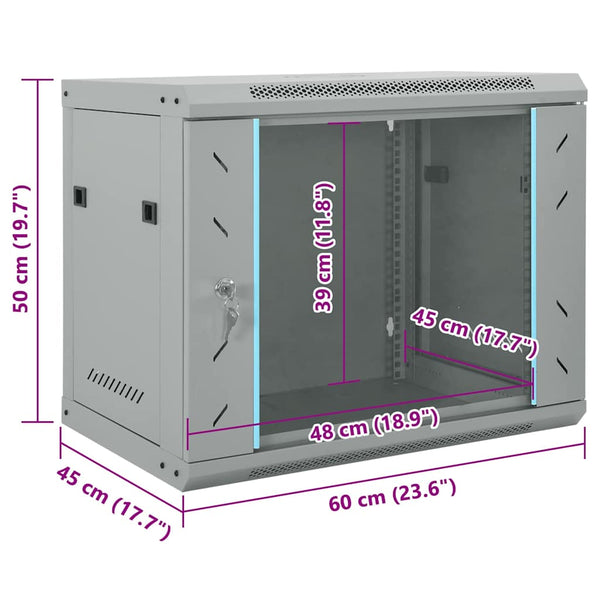 Netzwerkschrank mit Speicher Grau 60x45x50cm
