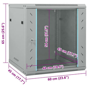 Netzwerkschrank Grau 60x45x65cm Stahl