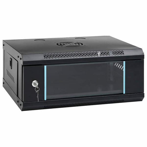 Netzwerkschrank mit Speicher, Schwarz