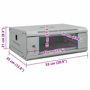 Netzwerkschrank mit Speicher Grau 53x35x21cm