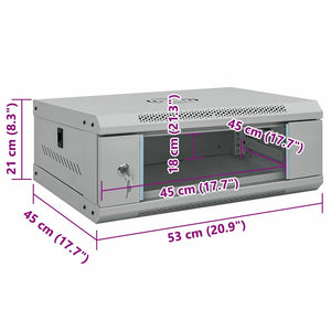 Netzwerkschrank mit Speicher Grau 53x45x21cm