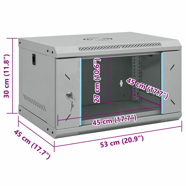 Netzwerkschrank Grau 53x45x30cm Stahl