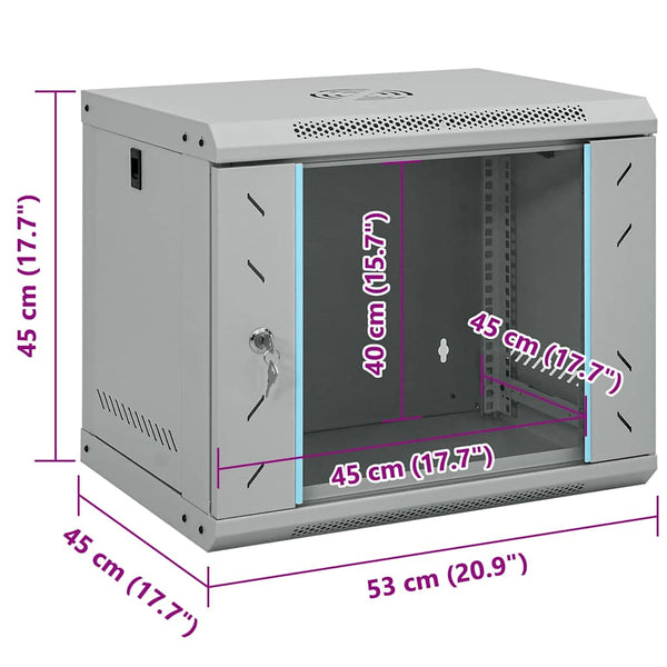 Netzwerkschrank Stahl Grau 53x45x45cm