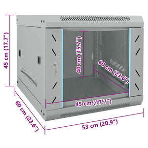 Netzwerkschrank mit Speicher Grau 53x60x45 cm