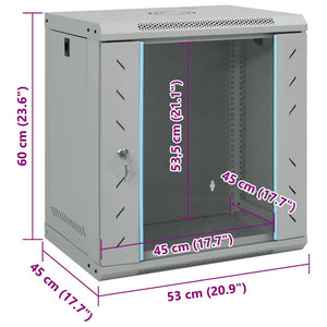 Netzwerkschrank mit Speicher Grau 53x45x60 cm