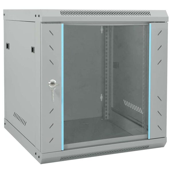 Netzwerkschrank mit Speicher Stahl Grau 60cm