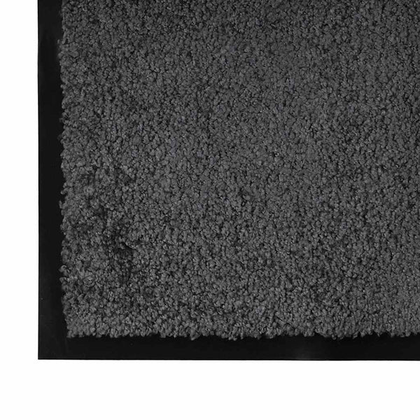 Anthrazitfarbene Fußmatte Teddy Stoff 120x80 cm