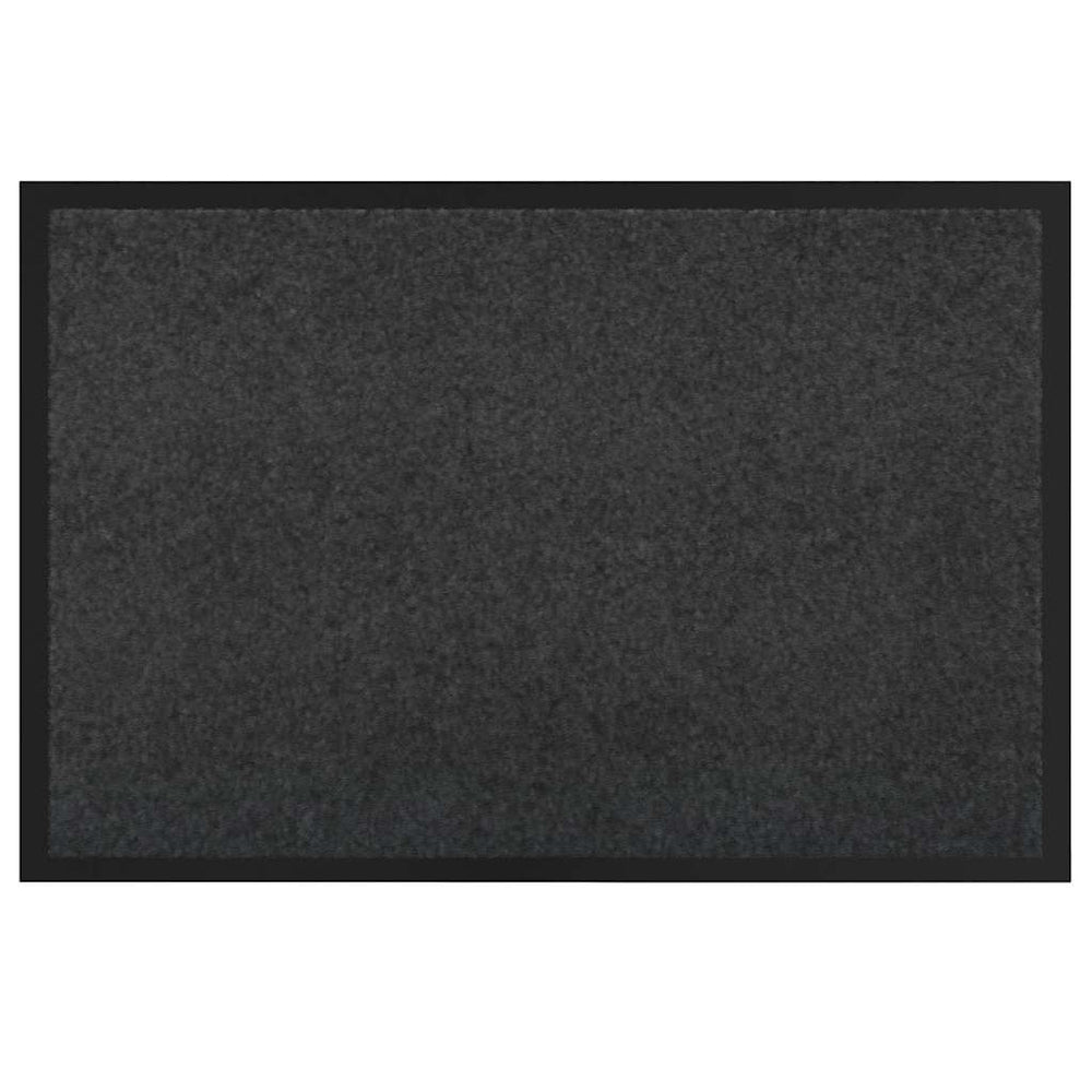 Anthrazitfarbene Fußmatte Teddy Stoff 120x80 cm