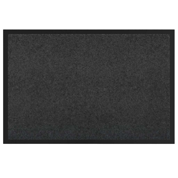 Anthrazitfarbene Fußmatte Teddy Stoff 120x80 cm