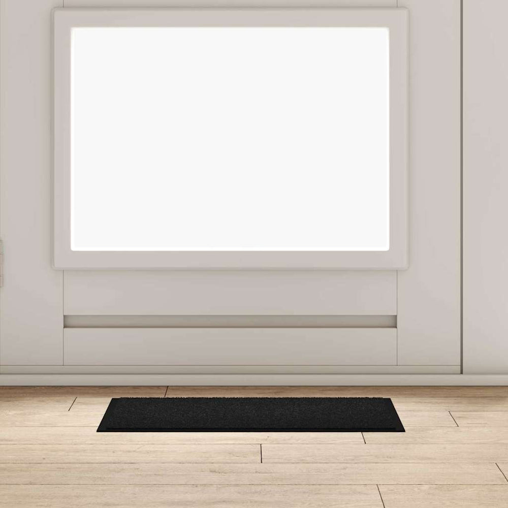 Schwarze Fußmatte Teddy-Stoff 60x40 cm
