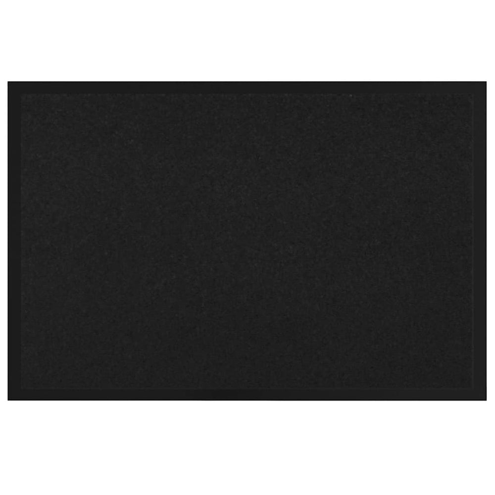 Schwarze Fußmatte Teddy Stoff 120x80 cm