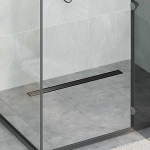vidaXL 2-in-1 Shower Drain with 360° Siphon Black 80 cm 304 Stainless Steel