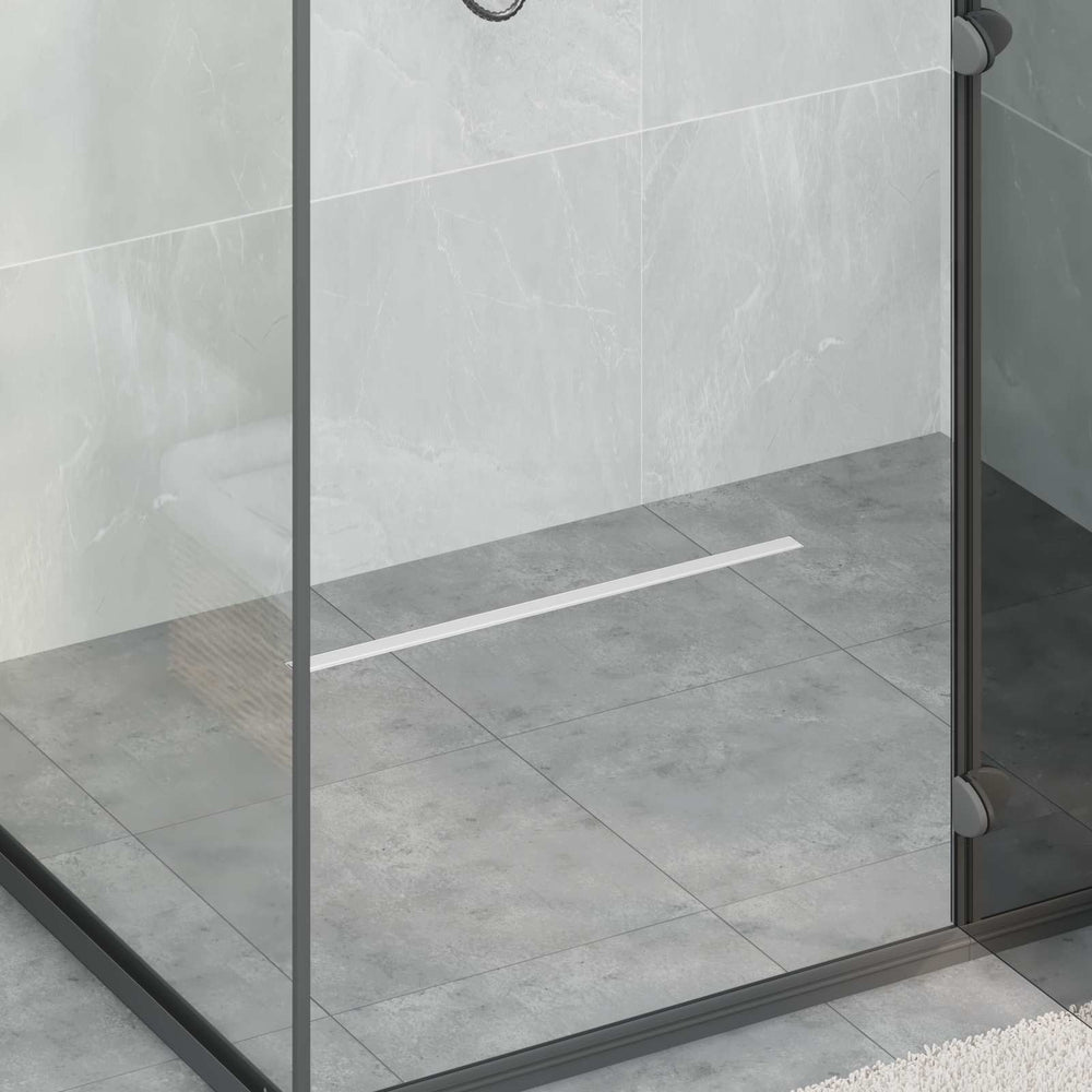 vidaXL 360° Shower Drain with Slim Model Silver 60 cm Stainless Steel 304