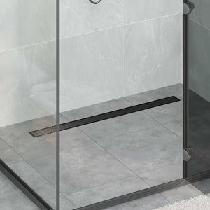 vidaXL 2-in-1 Shower Drain with 360° Siphon Black 90 cm 304 Stainless Steel