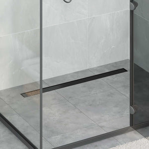 vidaXL 2-in-1 Shower Drain Black 100 cm Stainless Steel 304