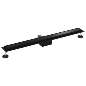 vidaXL 2-in-1 Shower Drain Black 100 cm Stainless Steel 304