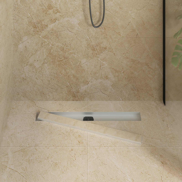 vidaXL 2-in-1 Shower Drain with 360° Siphon Silver 70 cm 304 Stainless Steel