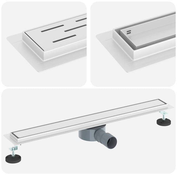 vidaXL 2-in-1 Shower Drain with 360° Siphon Silver 70 cm 304 Stainless Steel