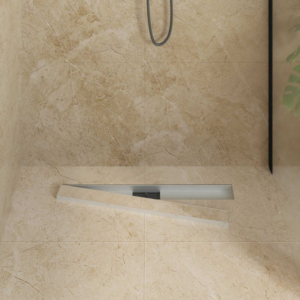 vidaXL 2-in-1 Shower Drain Silver 80 cm Stainless Steel 304