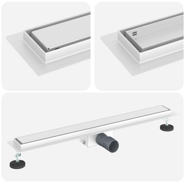 vidaXL 2-in-1 Shower Drain Silver 80 cm Stainless Steel 304