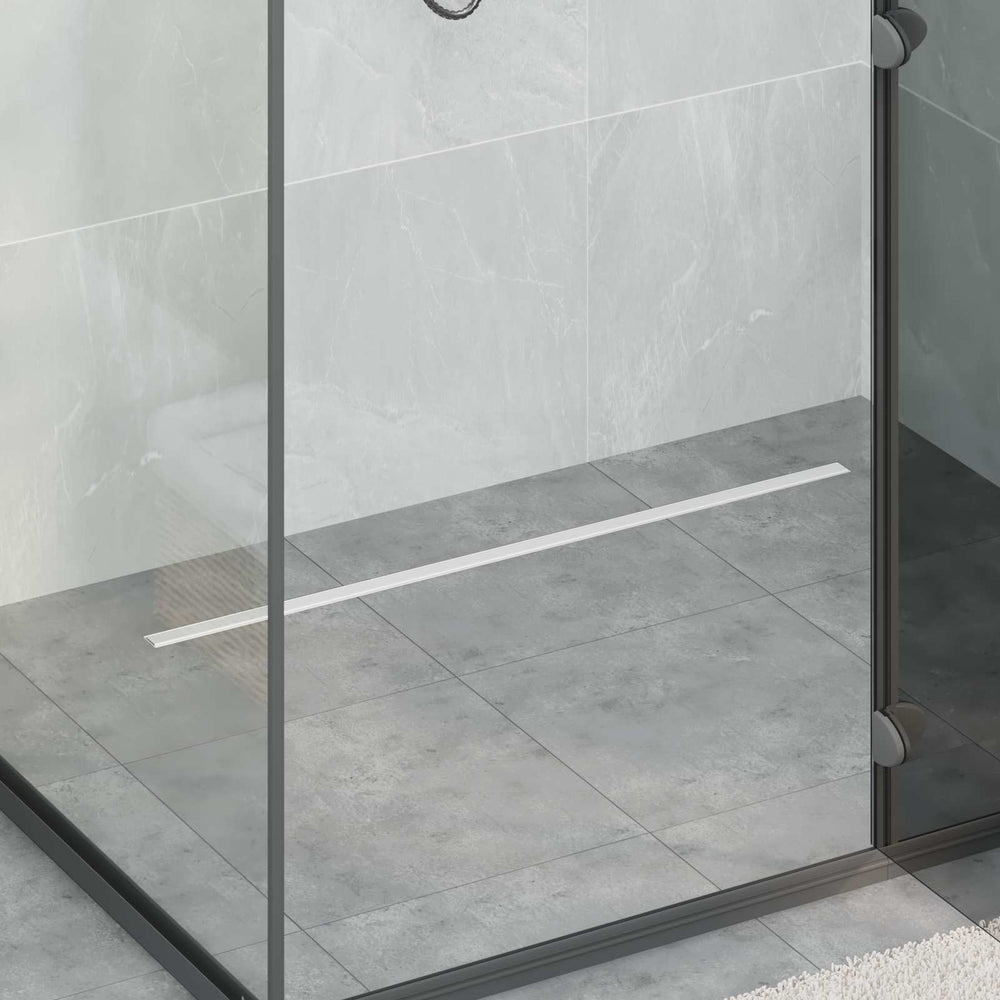 vidaXL 360° Shower Drain with Slim Model Silver 90 cm Stainless Steel 304