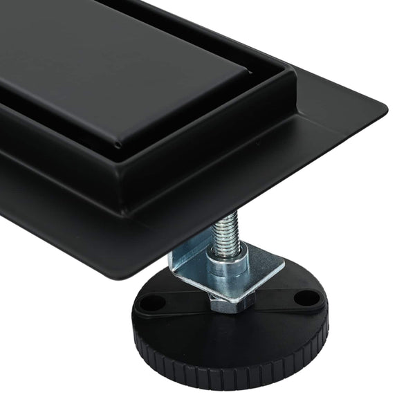 vidaXL 2-in-1 Shower Drain Black 60 cm Stainless Steel 304