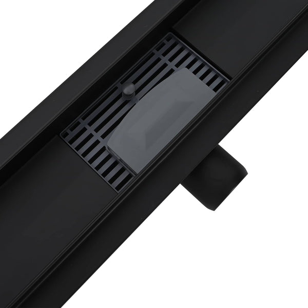 vidaXL 2-in-1 Shower Drain Black 60 cm Stainless Steel 304