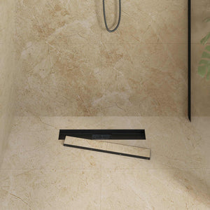 vidaXL 2-in-1 Shower Drain Black 60 cm Stainless Steel 304