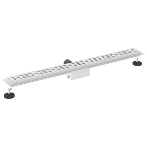 vidaXL Shower Drain with Line Design Silver 90 cm Stainless Steel 304