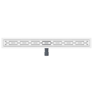 vidaXL Shower Drain with Line Design Silver 90 cm Stainless Steel 304