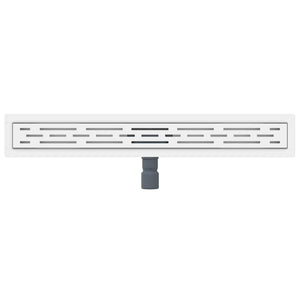 vidaXL Shower Drain with Line Design Silver 70 cm 304 Stainless Steel