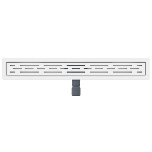 vidaXL Shower Drain with Line Design Silver 70 cm 304 Stainless Steel