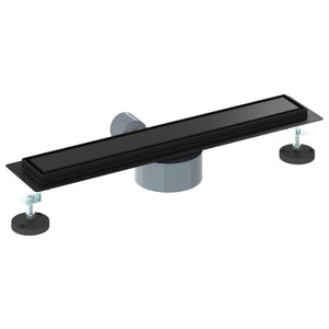 vidaXL 2-in-1 Shower Drain with 360° Siphon Black 50 cm 304 Stainless Steel