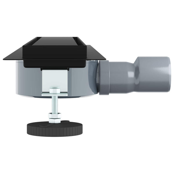 vidaXL 2-in-1 Shower Drain with 360° Siphon Black 50 cm 304 Stainless Steel