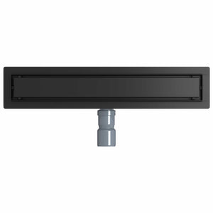vidaXL 2-in-1 Shower Drain with 360° Siphon Black 50 cm 304 Stainless Steel