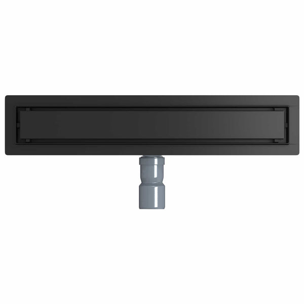 vidaXL 2-in-1 Shower Drain with 360° Siphon Black 50 cm 304 Stainless Steel