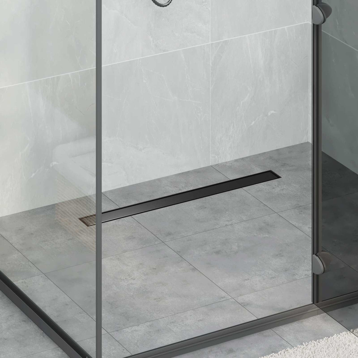 vidaXL 2-in-1 Shower Drain Black 70 cm Stainless Steel 304