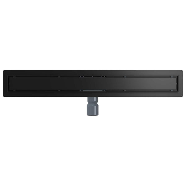 vidaXL 2-in-1 Shower Drain Black 70 cm Stainless Steel 304