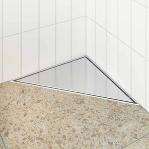 vidaXL 2-in-1 Triangular Shower Drain Silver 32 x 32 x 7.5 cm