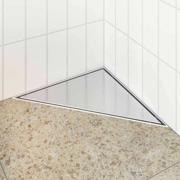 vidaXL 2-in-1 Triangular Shower Drain Silver 32 x 32 x 7.5 cm
