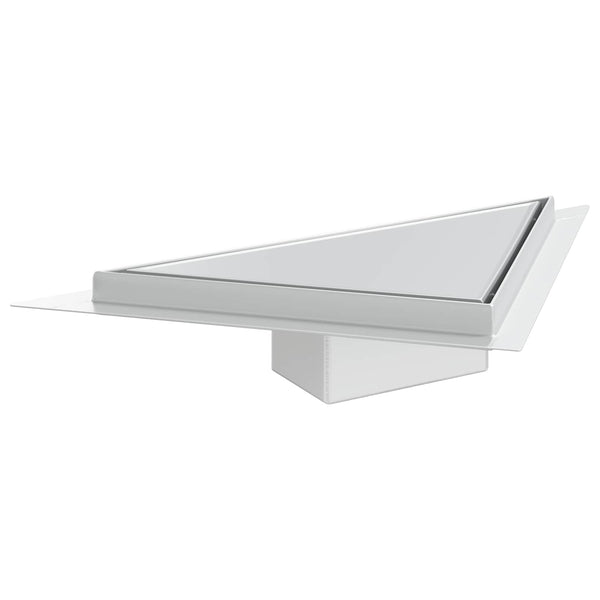 vidaXL 2-in-1 Triangular Shower Drain Silver 32 x 32 x 7.5 cm